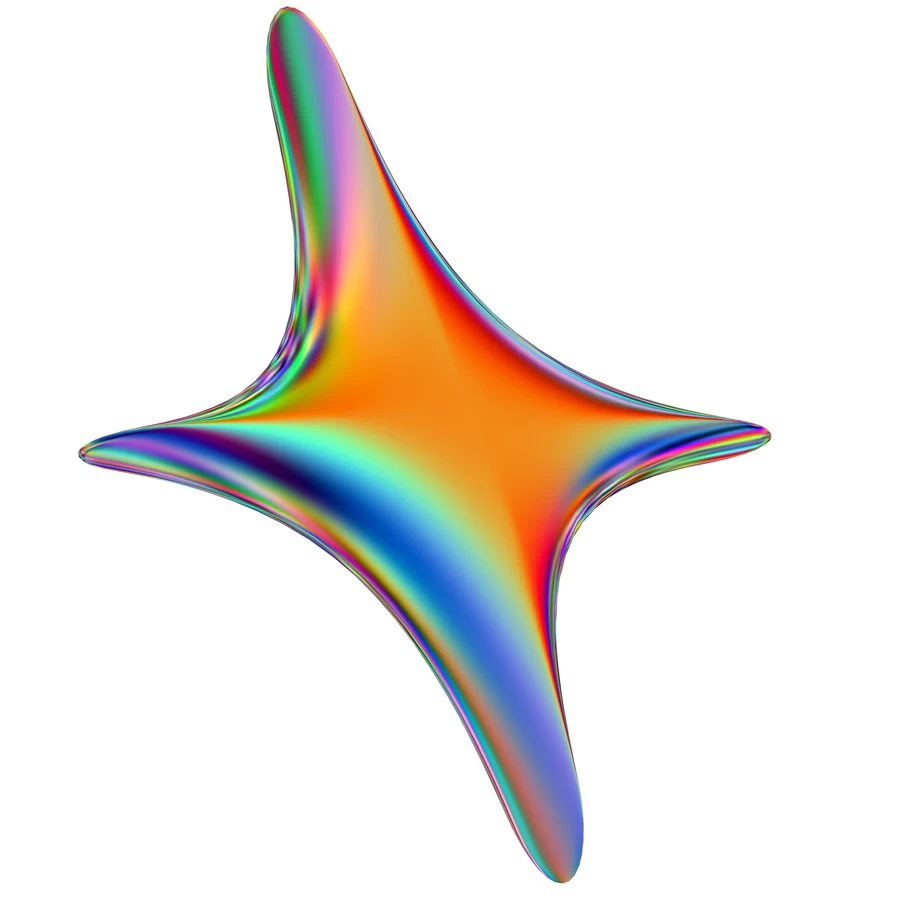 潮流酸性全息金属镭射机能彩虹3D立体几何图形png免抠图片素材【089】